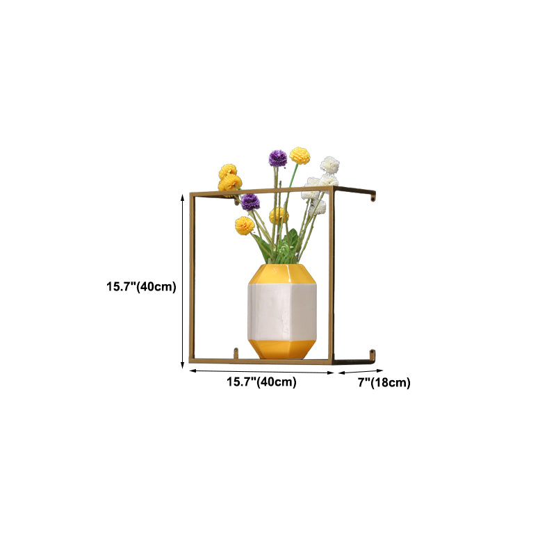 Floating Gold Metal Bookshelf Glam Wall Mounted Shelf Bookcase