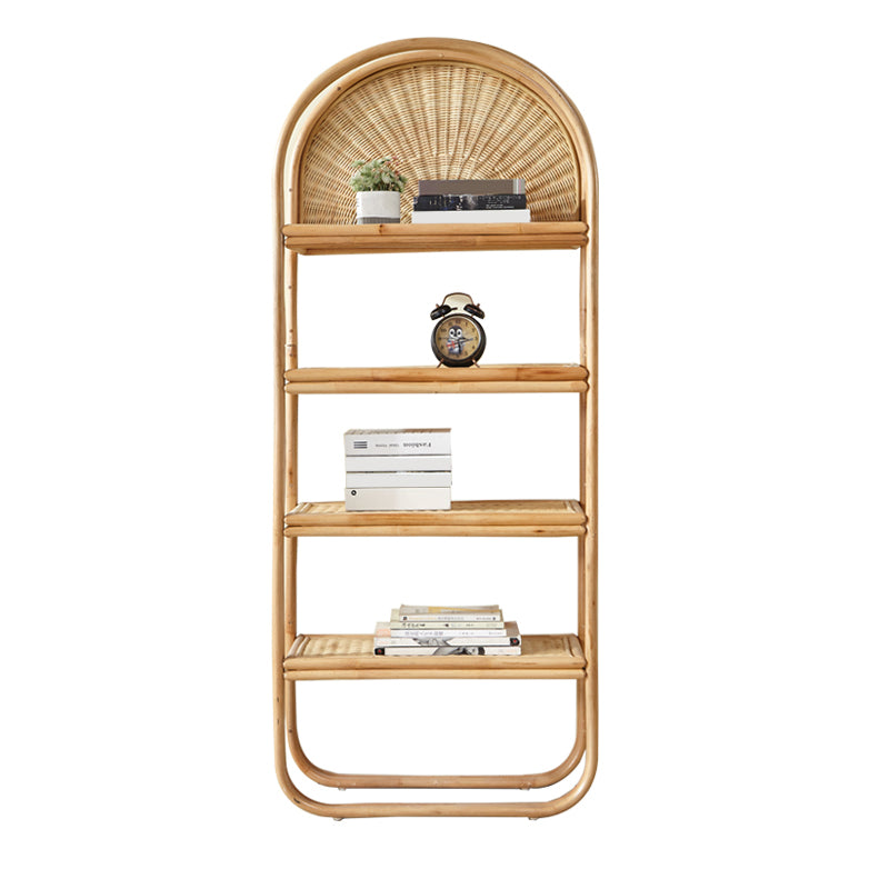 Contemporary Bamboo Bookcase Home Standard Bookshelf in Natural
