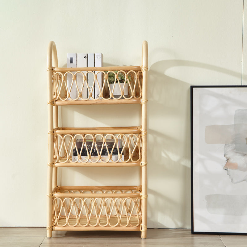Contemporary Bamboo Bookcase Home Standard Bookshelf in Natural