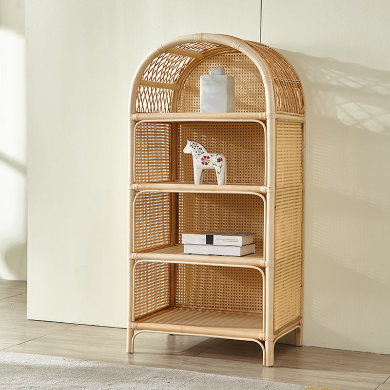 Contemporary Bamboo Bookcase Home Standard Bookshelf in Natural