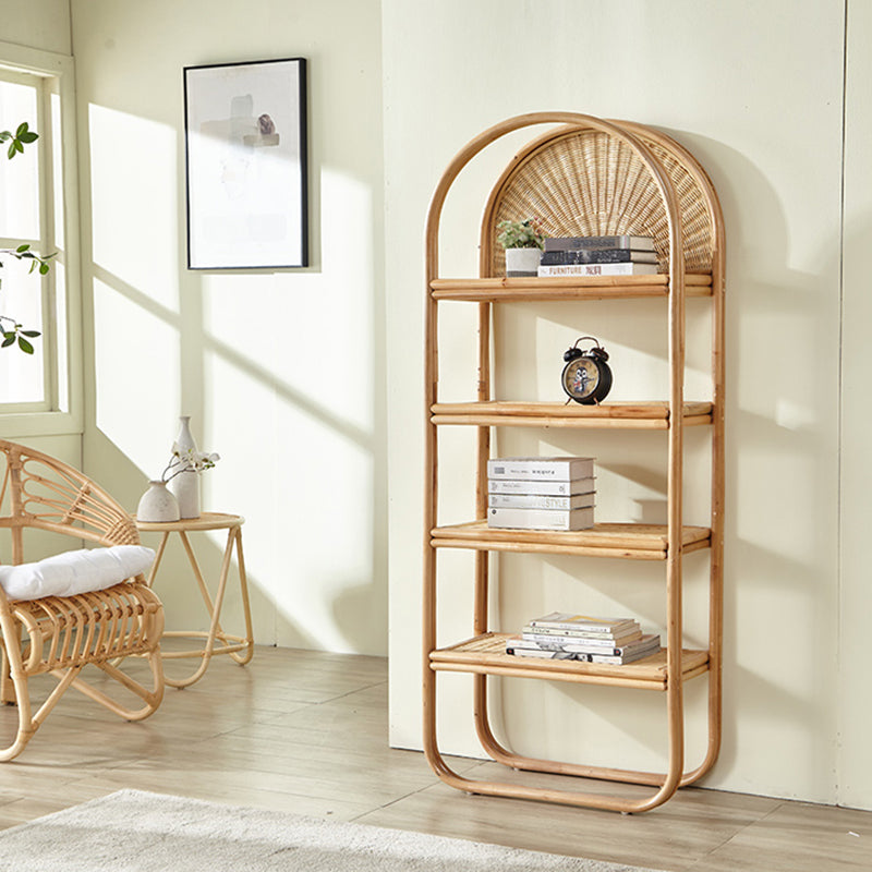 Contemporary Bamboo Bookcase Home Standard Bookshelf in Natural