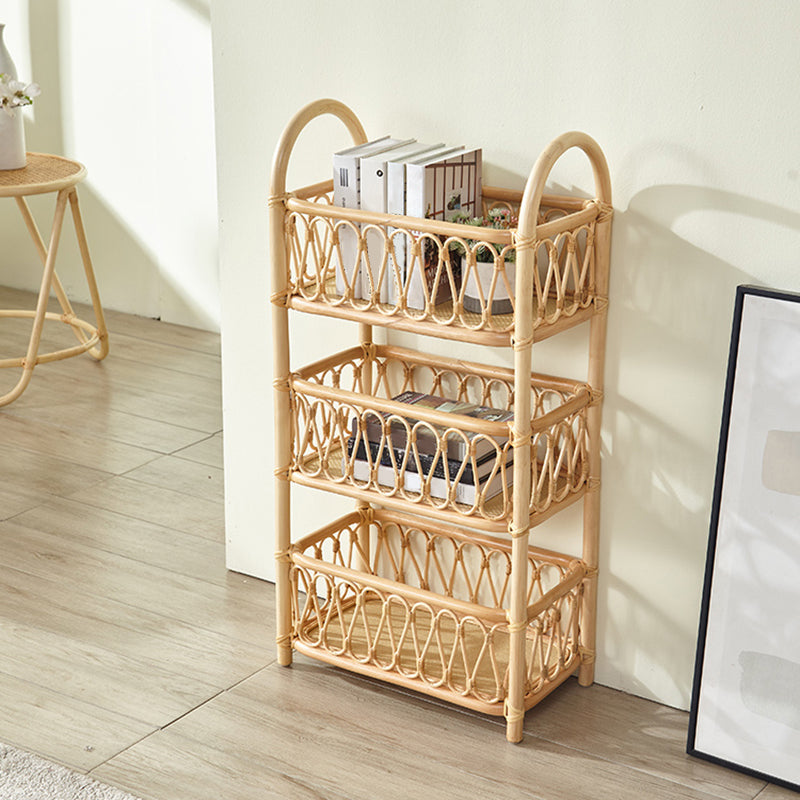 Contemporary Bamboo Bookcase Home Standard Bookshelf in Natural