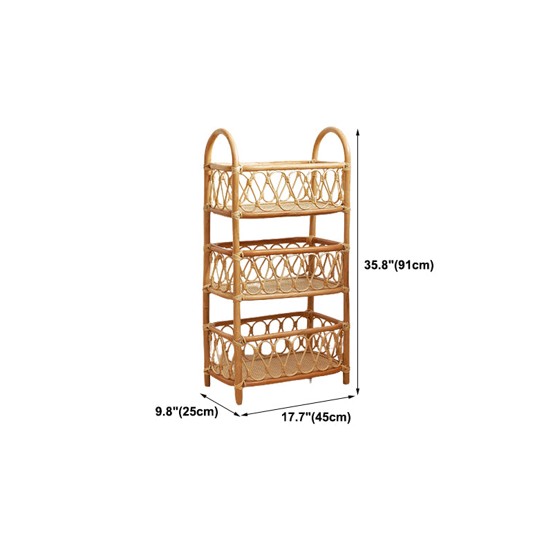 Contemporary Bamboo Bookcase Home Standard Bookshelf in Natural