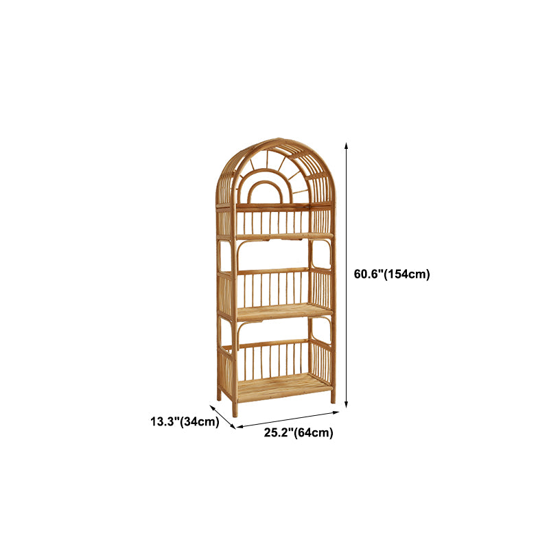 Contemporary Bamboo Bookcase Home Standard Bookshelf in Natural