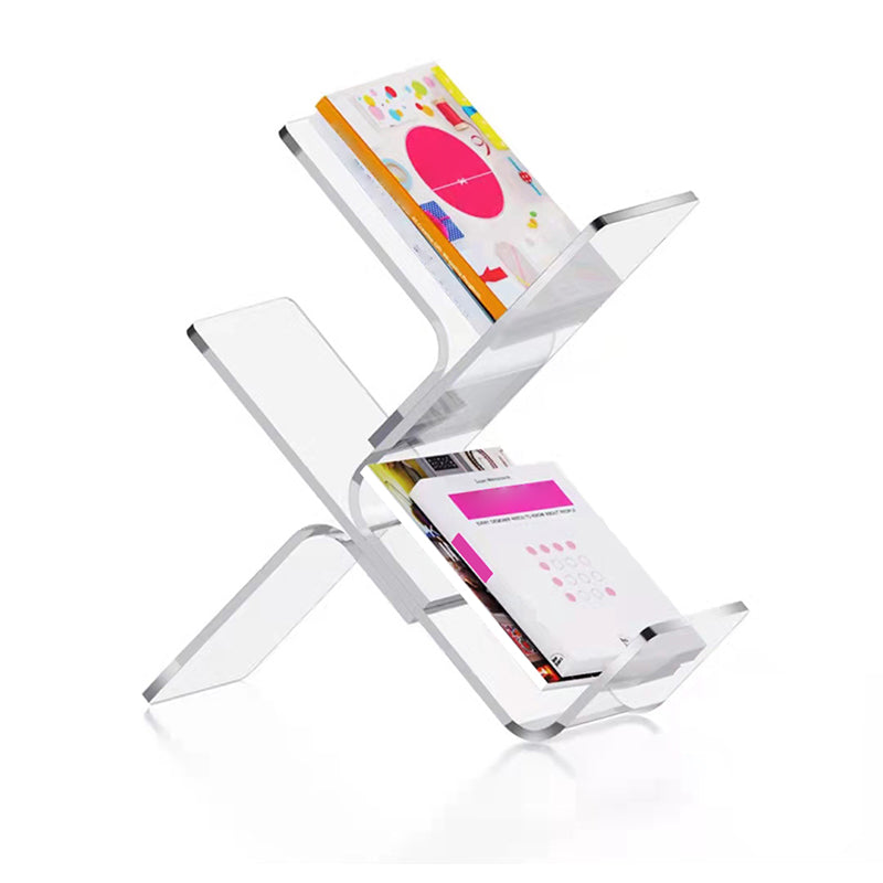 Acrylic 7.9" Wide Bookshelf Modern Open Back Bookcase for Study Room