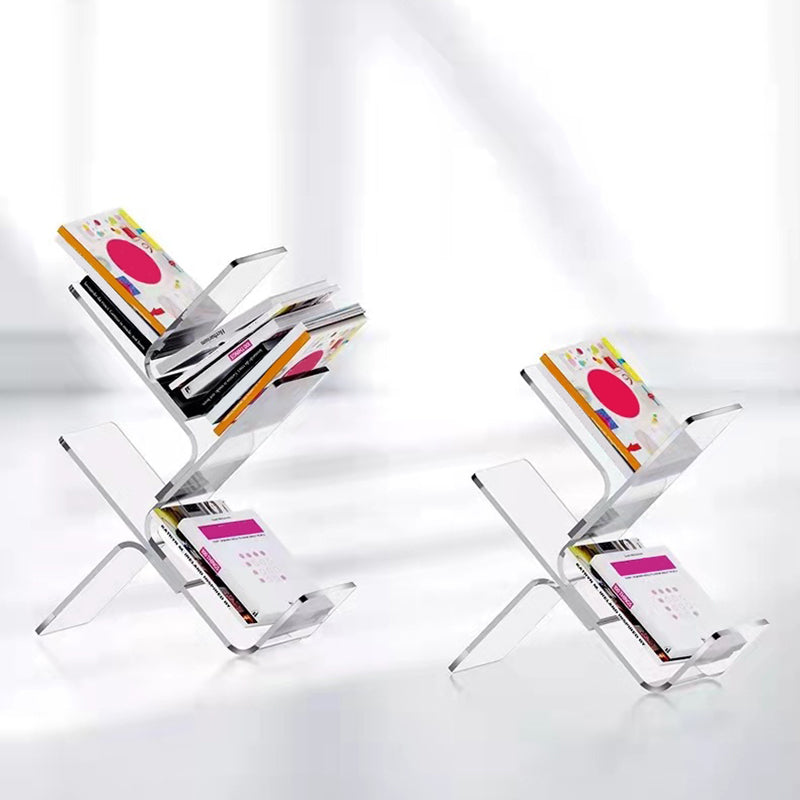 Acrylic 7.9" Wide Bookshelf Modern Open Back Bookcase for Study Room