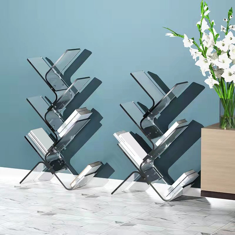 Acrylic 7.9" Wide Bookshelf Modern Open Back Bookcase for Study Room