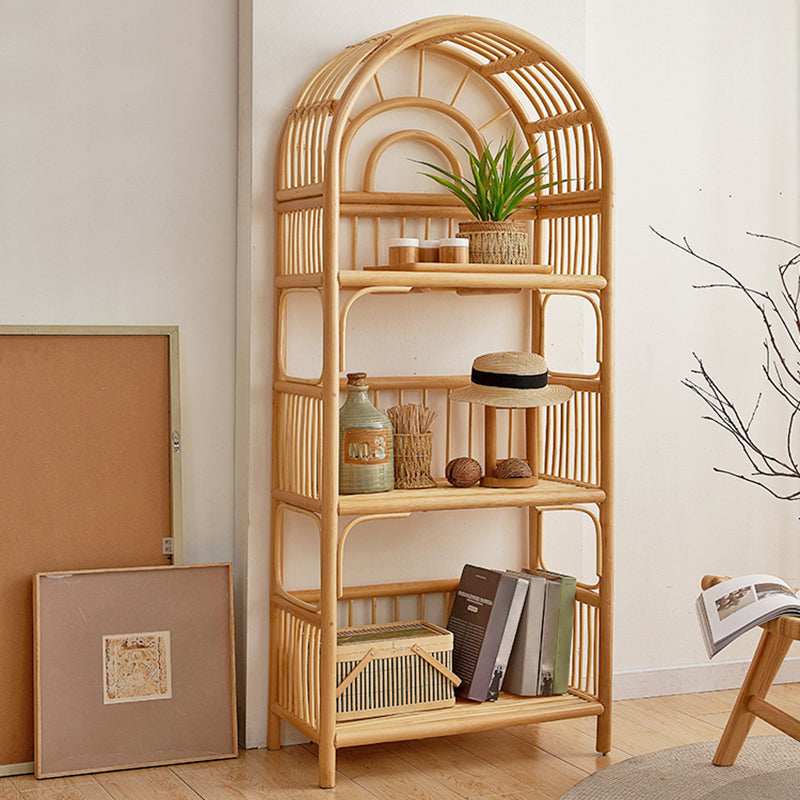 Contemporary Bamboo Home Bookcase Standard Book Shelf with Wooden Legs