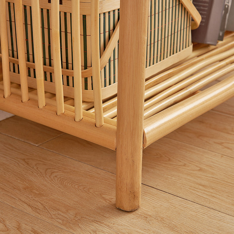 Contemporary Bamboo Home Bookcase Standard Book Shelf with Wooden Legs