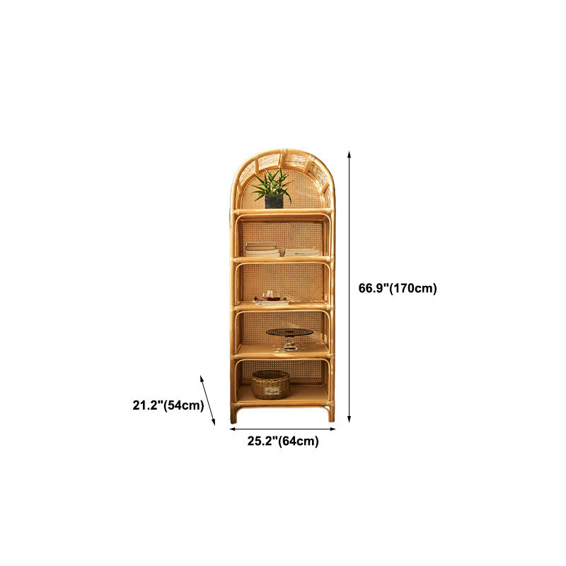Contemporary Bamboo Home Bookcase Standard Book Shelf with Wooden Legs