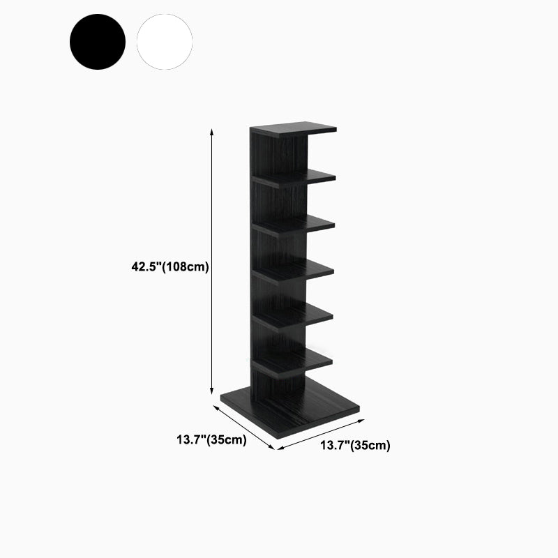 Vertical with Shelves Shelf Bookcase Stackable Engineered Wood Bookcase 13.8" Wide