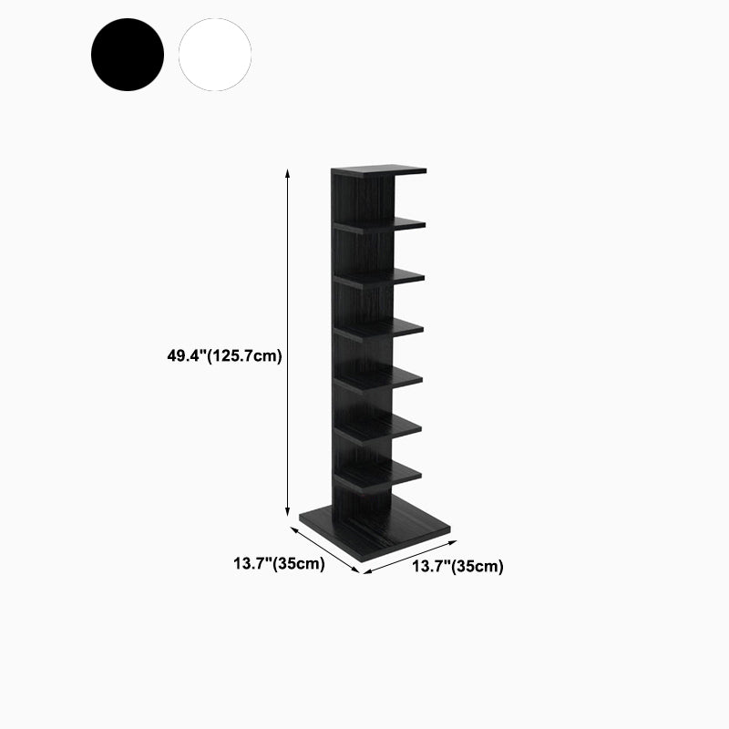 Vertical with Shelves Shelf Bookcase Stackable Engineered Wood Bookcase 13.8" Wide