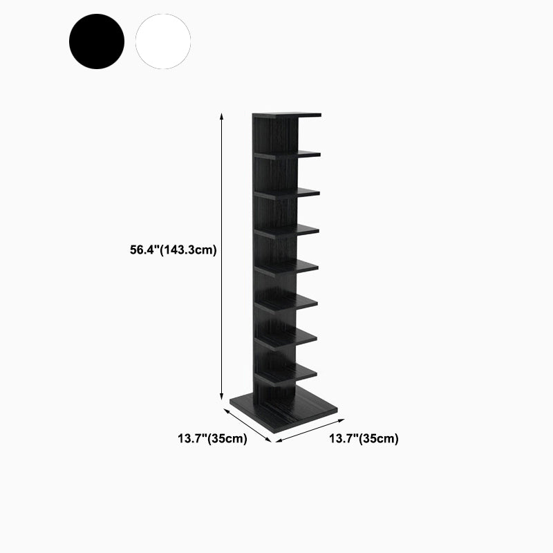 Vertical with Shelves Shelf Bookcase Stackable Engineered Wood Bookcase 13.8" Wide
