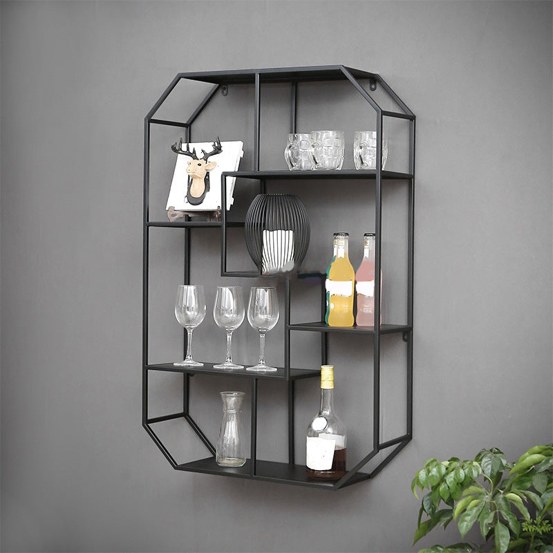 7.1" Wide Shelf Bookcase 5 Levels Metal Book Shelf Wall Mounted