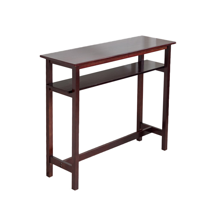 Contemporary Solid Wood Bar Table 47.2"L Trestle Base Bar Desk for Indoor