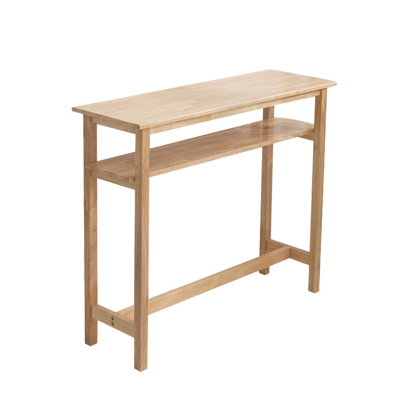 Contemporary Solid Wood Bar Table 47.2"L Trestle Base Bar Desk for Indoor