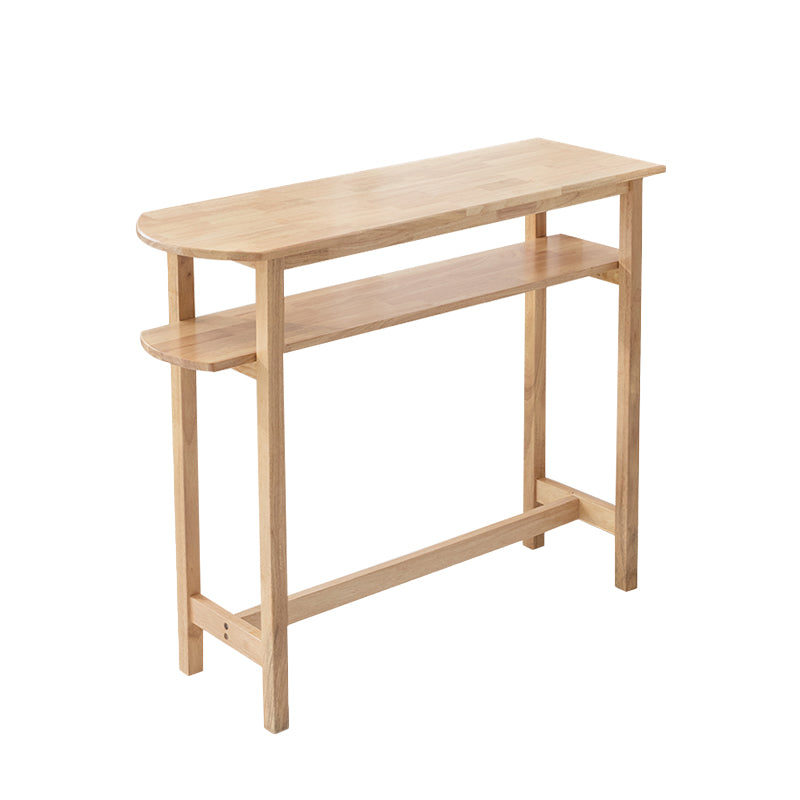 Contemporary Solid Wood Bar Table 47.2"L Trestle Base Bar Desk for Indoor