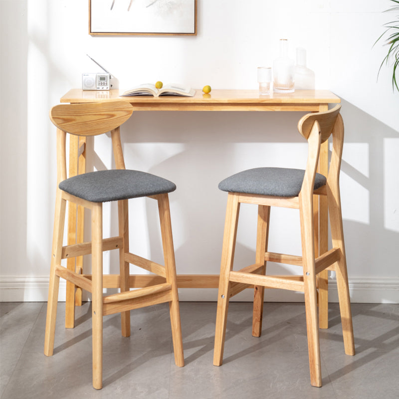 Contemporary Solid Wood Bar Table 47.2"L Trestle Base Bar Desk for Indoor