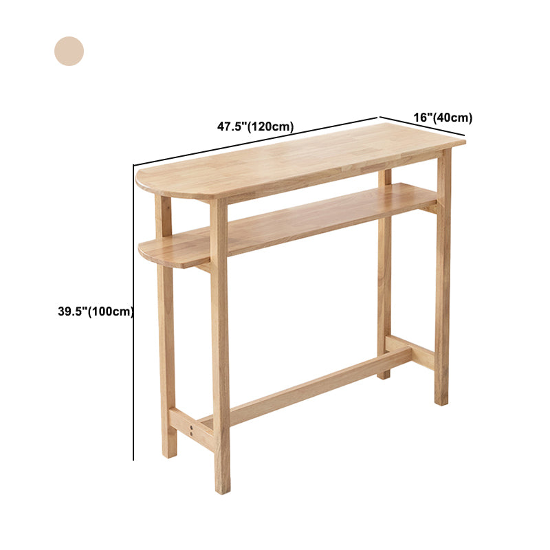 Contemporary Solid Wood Bar Table 47.2"L Trestle Base Bar Desk for Indoor