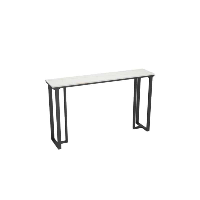 Modern Style Rectangle Bar Table Stone Bar Dining Table with Double Pedestal