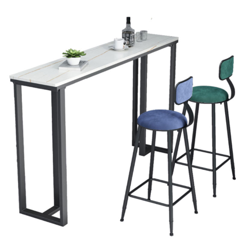 Modern Style Rectangle Bar Table Stone Bar Dining Table with Double Pedestal