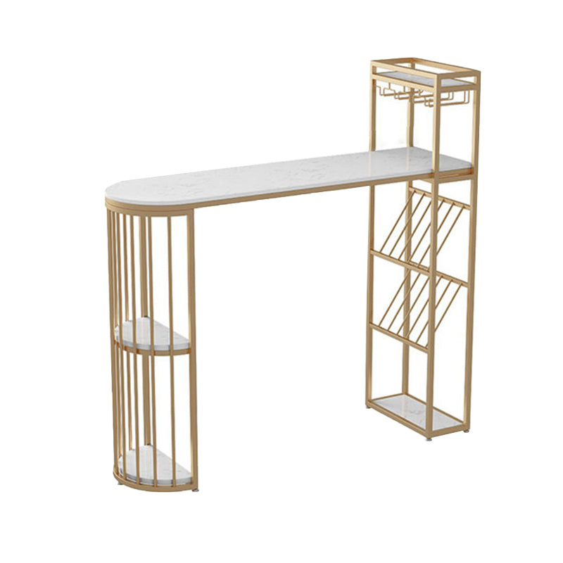 Glam Pub Table Specialty Stone Bar Height Bar Table for Indoor