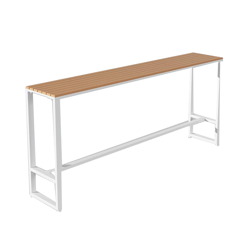 Contemporary Rectangle Bar Table Wood Bistro Bar Desk with Trestle Base