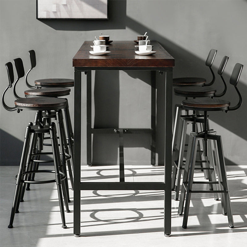 Solid Wood Pub Table Bar Height Industrial Bar Table for Indoor