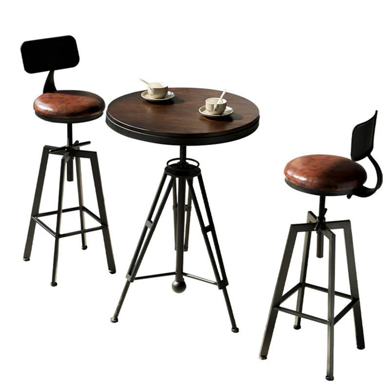 Solid Wood Pub Table Bar Height Industrial Bar Table for Indoor
