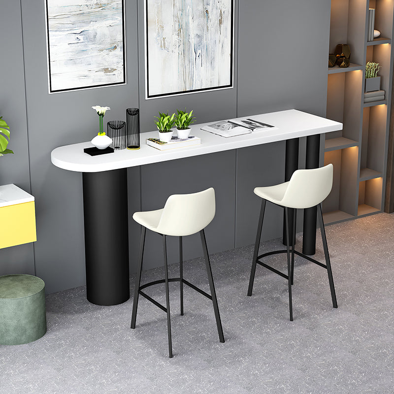 Specialty Bar Dining Table Solid Wood Bar Height Pub Table with Metal Legs