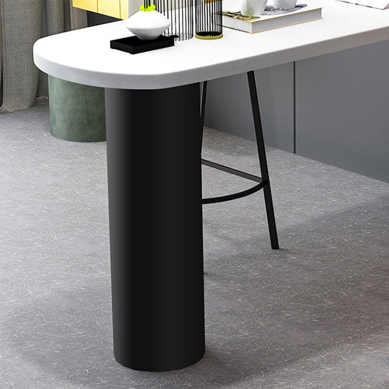 Specialty Bar Dining Table Solid Wood Bar Height Pub Table with Metal Legs