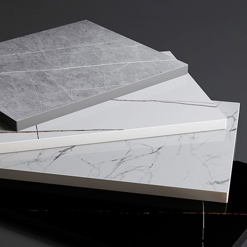 Contemporary Stone Bar Table Bar Double pedestal Bar Desk with Storage Shelf