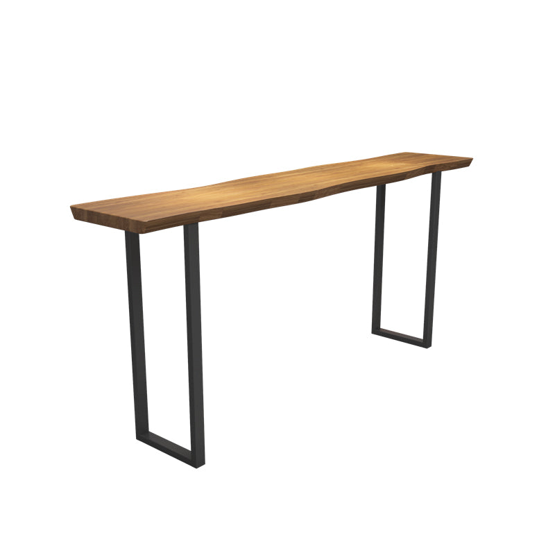 Specialty Solid Wood Bar Table Industrial Brown Pub Bar Table with Sled Base