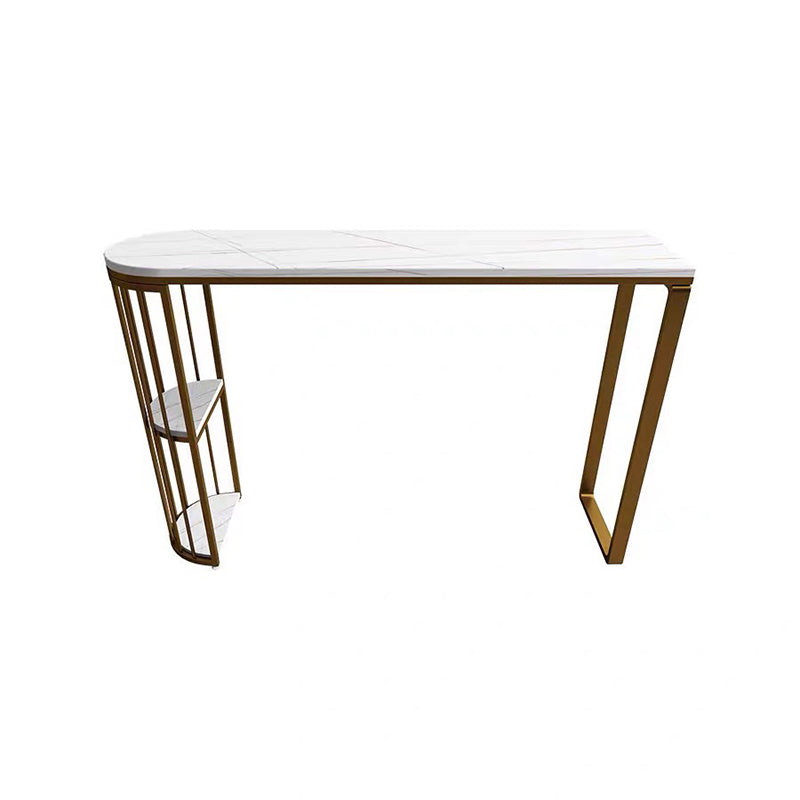 Modern Sintered Stone Bar Table Dining Table with Storage Shelve for Bar