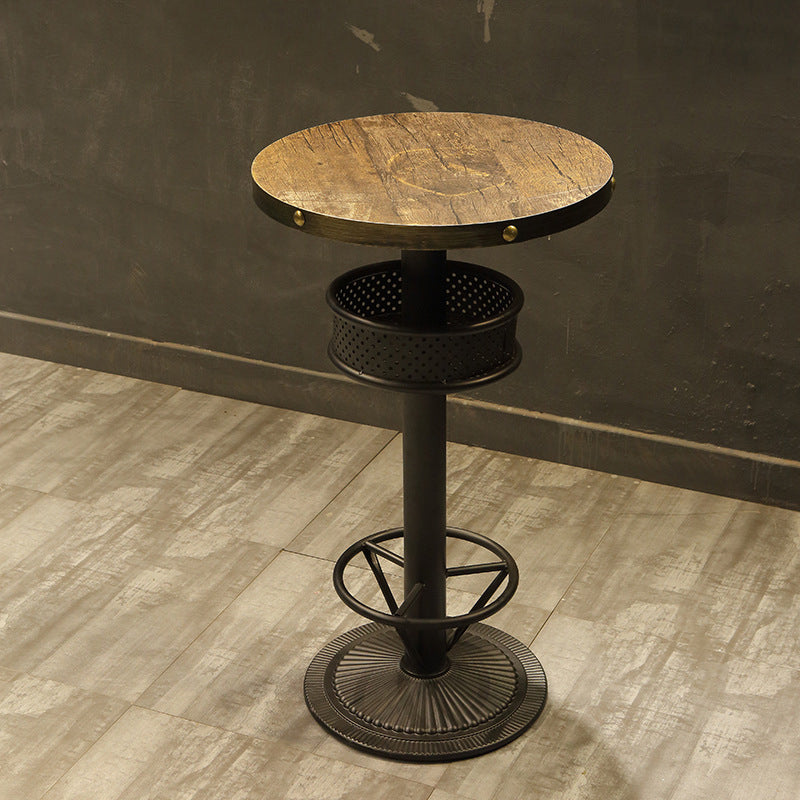 Industrial Style Bar Table Wood Bar Dining Table for Coffee Room