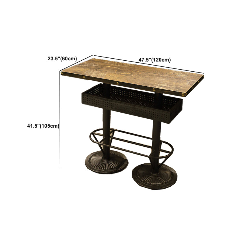Industrial Style Bar Table Wood Bar Dining Table for Coffee Room