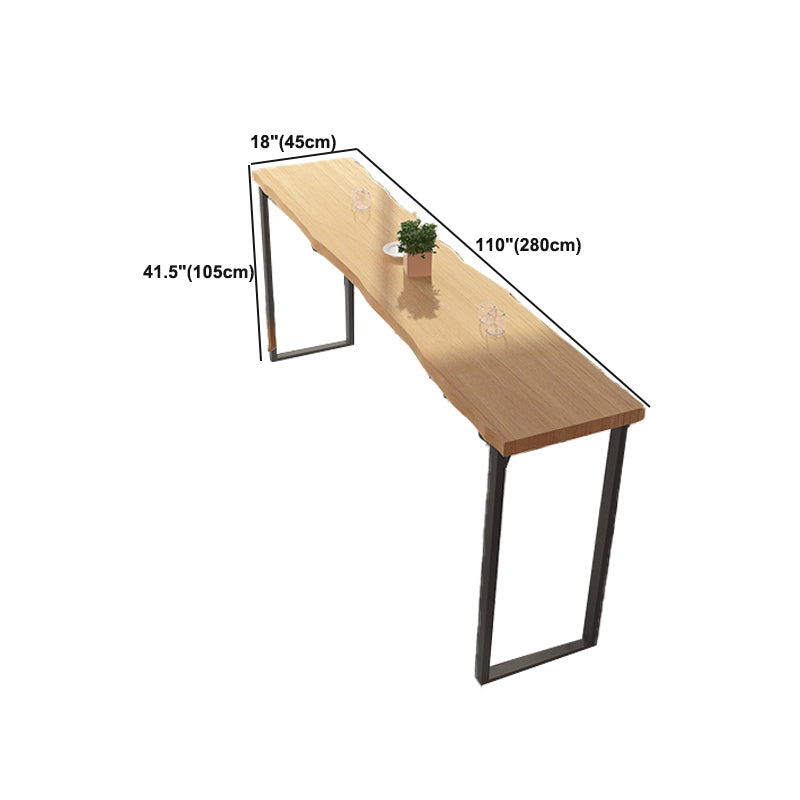 Natural Solid Wood Bar Table Industrial Specialty Bar Height Pub Table with Sled Base