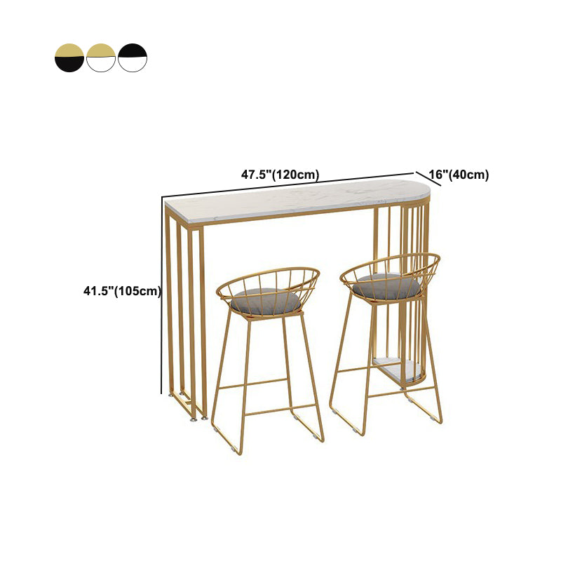 Specialty Pub Table Glam Bar Height Stone Table Bar Table for Indoor