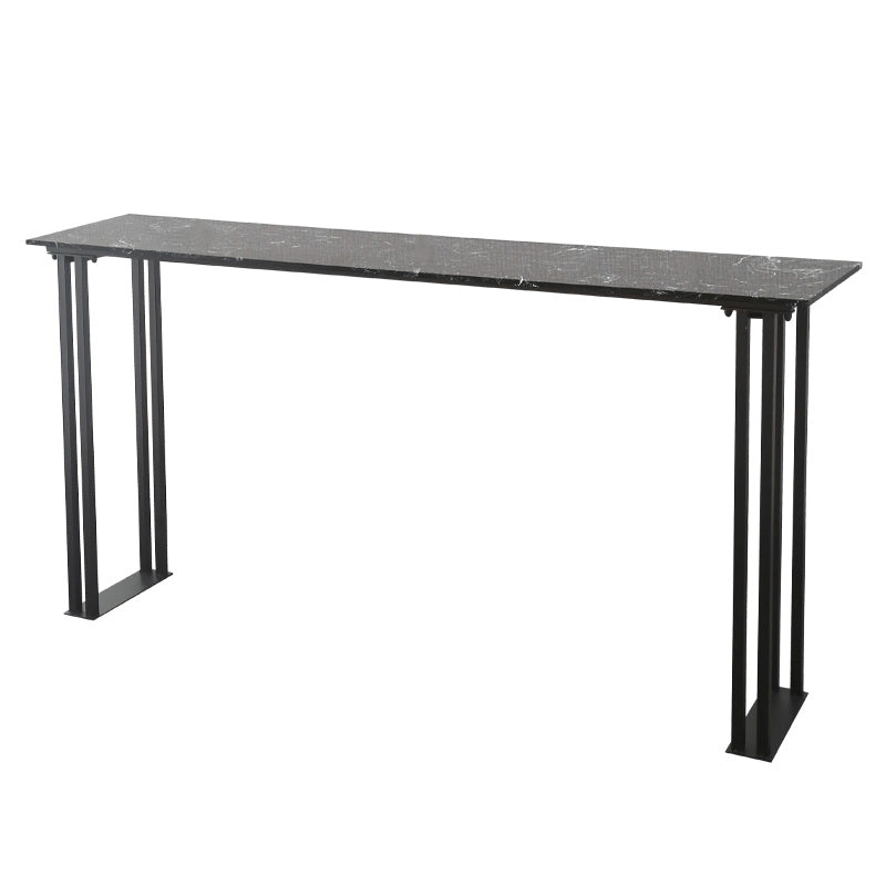 Industrial Style Bar Table Faux Marble Rectangle Bistro Bar Desk with Sled Base
