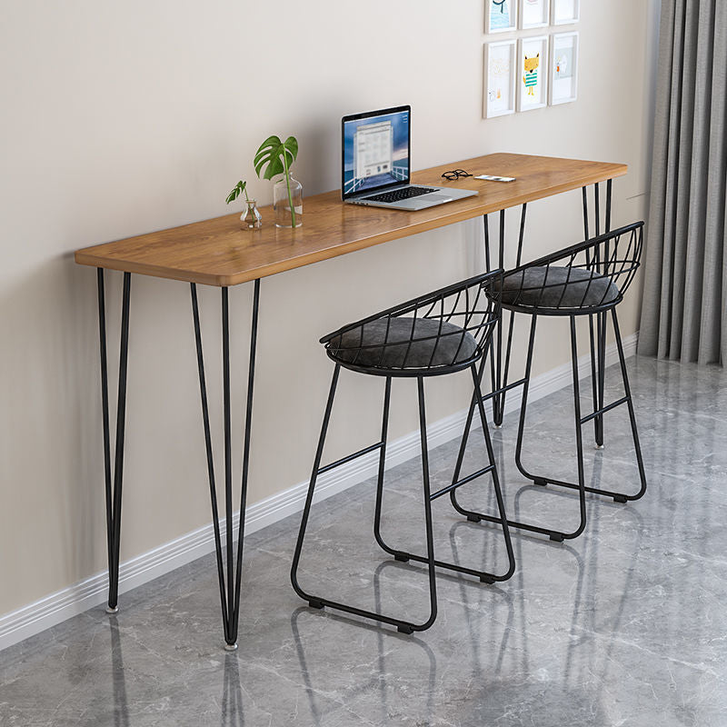 Rectangle Top Counter Height Table with Metal Base Bar Table