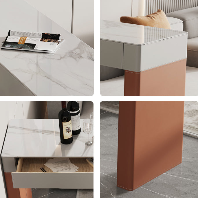 Rectangular White Modern Bar Table Stone Table for Restaurant