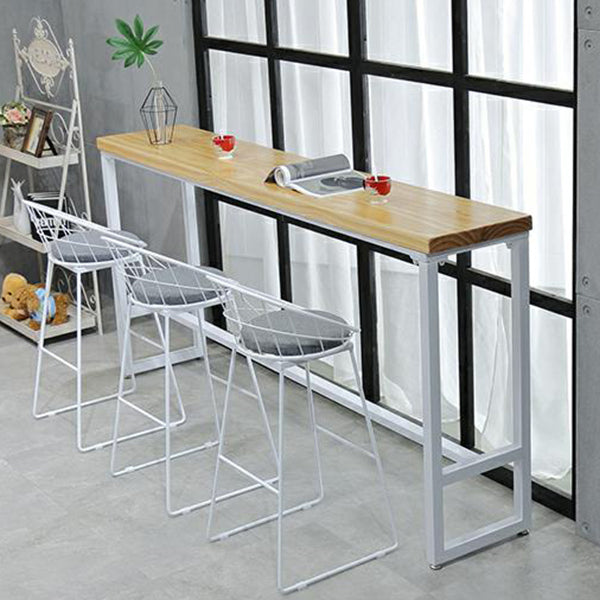 Iron and Wood Rectangular Table Modern Minimalist Home Bar Table