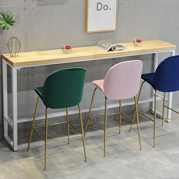 Iron and Wood Rectangular Table Modern Minimalist Home Bar Table