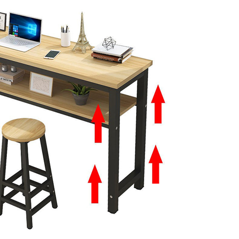 Metal and Wood Rectangular Table Modern Minimalist Home Bar Table