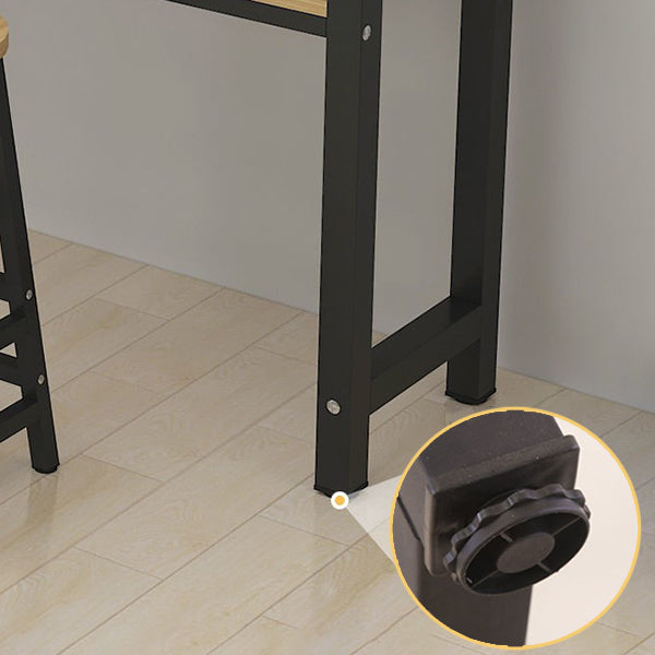 Metal and Wood Rectangular Table Modern Minimalist Home Bar Table