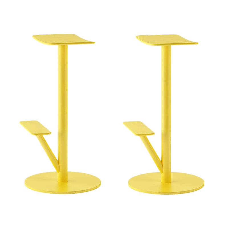 Metal Backless Counter Stool Modern Indoor Bar Stool with Footrest