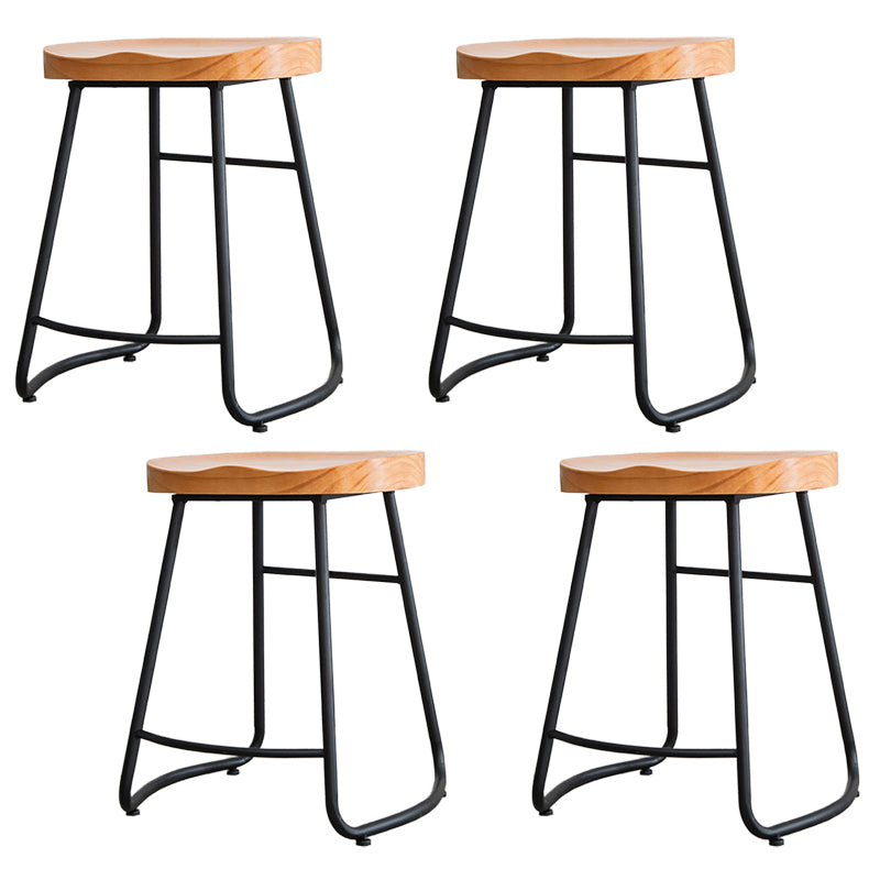 Modern Footrest Solid Wood Bar Stool Dessert Shop Backless Stool