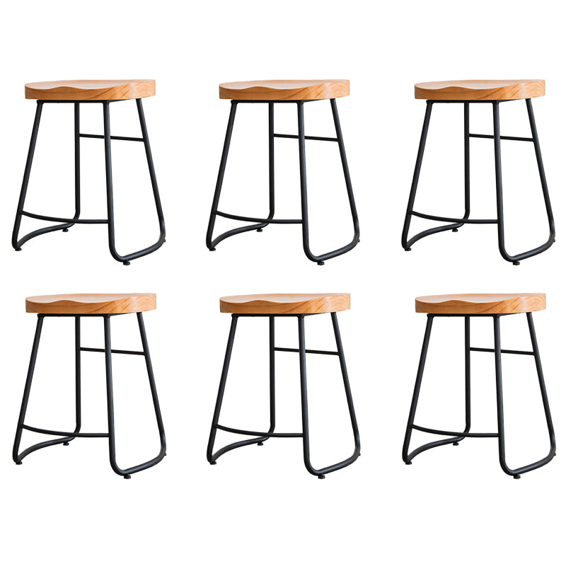 Modern Footrest Solid Wood Bar Stool Dessert Shop Backless Stool