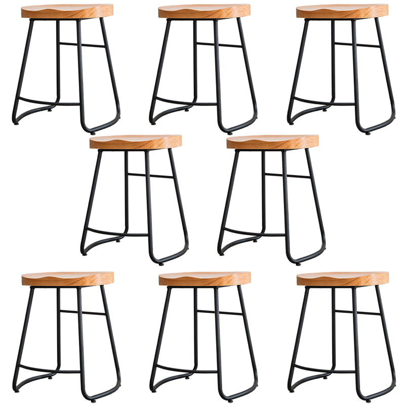 Modern Footrest Solid Wood Bar Stool Dessert Shop Backless Stool