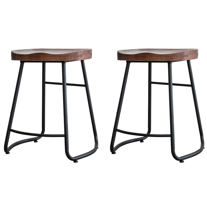 Modern Footrest Solid Wood Bar Stool Dessert Shop Backless Stool